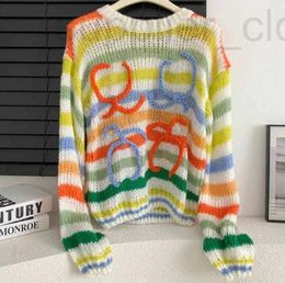 Women's Sweaters designer Vintage Korean Fashion Lantern Sleeve Soft Mohair O Neck Sweater Women Autumn Spring Pullover Long Knit Top Clothes 4D0R