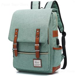 Backpack 2024 Computer Personalized Retro Men's And Women's Outdoor Canvas Large Travel Bag Fashion With Usb