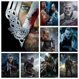 Stitch Vikings Diamond Rhinestones Painting TV Series Character Ragnar Lothbrok Cross Stitch Embroidery Picture Mosaic Craft Home Decor