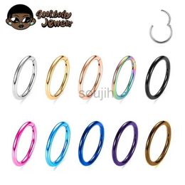 Body Arts G23 Titanium Nose Piercing F136 Implant Grade 14G 16G 18G 20G Clicker Diaphragm Tragus Piercing Sexy Body Jewelry Wholesale d240503