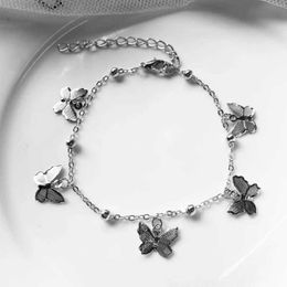 Anklets Bohemian Gold Silver Colour Butterfly Fashion Anklets for Women Summer Beach Ankle Bracelet Foot Chain Jewellery