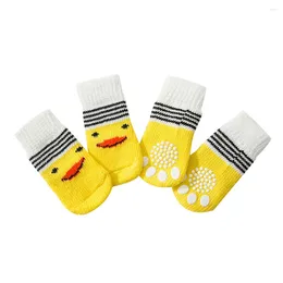 Dog Apparel 4 Pcs Pet Foot Cover Anti-slip Puppy Sock Shoes For Cats Socks Small Dogs Warm Non-slip