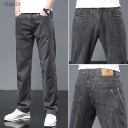 Jeans masculinos 2024 Primavera/verão Novo Jeans Popular Elastic Jeans Lieto Straight Cantura alta Moda de jeans de jeans confortável WX