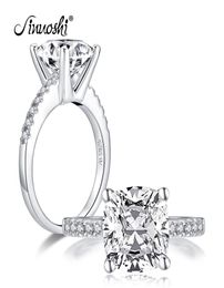 AINUOSHI Fashion 925 Sterling Silver 325 Carat Cushion Cut Engagement Ring Simulated Diamond Wedding Silver Ring Jewellery Gifts Y29946699