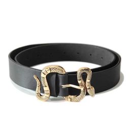 essories Leather Belt with Snake Buckle Cool Waistband Punk PU Leather Belt Ladies Clothes Accessories Luxury Belt for Jeans Dress J240506