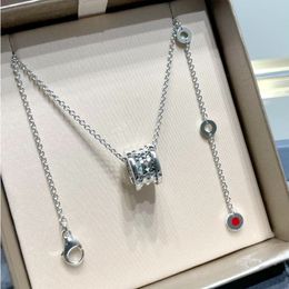 Europe America Fashion Style Men Lady Women Stainless Steel Limited Edition Engraved B Letter Rock Studs Inserts Pendant Chain Necklace