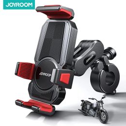 Stands JOYROOM Aluminium Alloy Motorcycle Phone Holder Metal Motorcycle Phone Mount with Vibration Dampener for Motorcycle Bike Bicycle