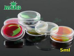 7ml Acrylic Shield Silicone Jars Dab rigs Wax Containers Wax Silicon Jar Container Storage Box Nonstick Dab BHO Oil Jars Vape7205744
