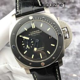 Exclusive Wrist Watch Panerai Luminor Series PAM00389 Titanium Metal Mens Watch 47mm Rotatable Outer Ring Automatic Mechanical Diving Watch