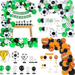Party Decoration 110pcs Basketball Soccer Theme Balloons 16ft Garland Arch Kit Football Sports Baby Boy Shower Birthday Supplies