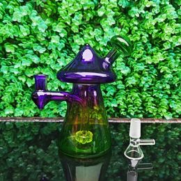 Hookahs Colourful Mushroom Glass Bongs Joint Water Pipes Unique Design Smoking Accessories