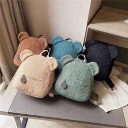 Plush Backpacks Personalised Embroidery Bear Embroidery Portable Travel Shopping Plush Cute Rucksack Toddler Teddy BackpackL2405