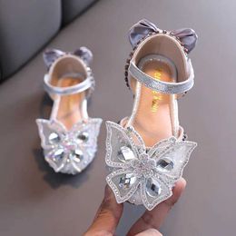 Sandals Girls Princess Shoes Summer Childrens Rhinestone Sandals Party School Performance Sandals Kids Sequined Mary Janes Flats Shoes