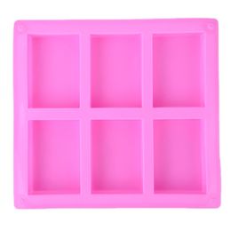 6 Cavities Handmade Rectangle Square Silicone Soap Mould Chocolate DOOKIES Mould Cake Decorating Fondant Moulds 1 Piece 232H