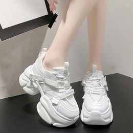 Casual Shoes Thick Sole Women Breathable Mesh Sneakers 2024 Autumn High Platform Outdoor Sport Trainers 9.5CM Chunky Dad