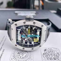 RM Luxury Watches Automatic Watch Mills Mens Series Rm030 18k Platinum Original Diamond Automatic Mechanical Mens Watch 50x427mm Rm030 Platinu apO5