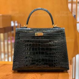 12A 1:1 Top Mirror Quality Designer Tote Bags Completely Hand-sewn Wax Thread 28cm Crocodile Gold Button Embellished Designed Casual Women's Luxury Handbags With Box.