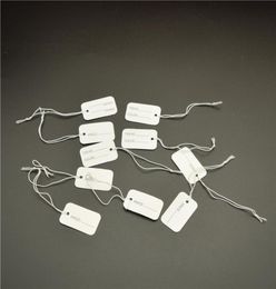 1000pcs white paper Tags with Elastic String Hang Tags label for Jewelry6692938