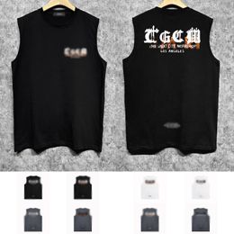 mens new designer tank tops 24ss trendy fashion brand clothes ZJBAM032 Cracked letter print vest summer cotton breathable sleeveless t shirts size S-XXL