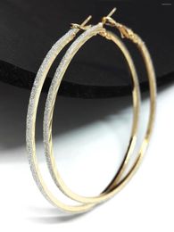 Hoop Earrings 2pcs Exaggerated Personalised Frosted Large For Women Banquet And Party Accessories
