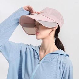 Berets Summer Hat Stylish Women's Wide Brim Sun With Face Protection Hole For Outdoor Activities Lightweight Gardening