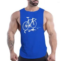 Men's Tank Tops Gym Summer Running Sport Sleeveless Vest Comfortable Breathable Fitness 2d Bike Print