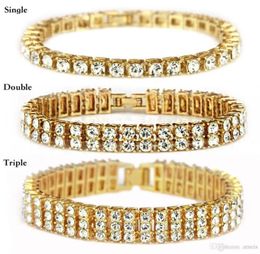 Bling iced out chains Bracelet for Men and women diamond tennis bracelet iced out cuban link chains hip hop bling chains Jewellery m1670381