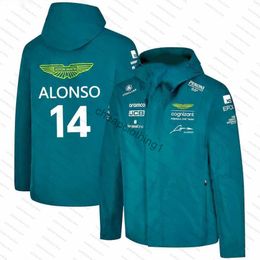 HQ Aston Martin Windbreakers Jackets For Men F1 Alonso Kimoa Windbreaker Amf1 Lifestyle Wind Breaker Formula One Suit Windproof Jack Bomber Jacket CTBV