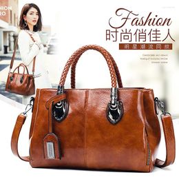 Shoulder Bags Cross Border Style Of Oil Wax Leather Bag Exported To Boston Women's Single Soft