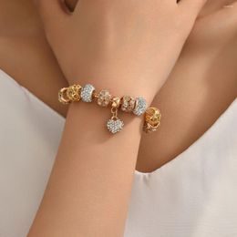 Link Bracelets 1 Selling DIY Alloy Large Hole Bracelet From Foreign Trade Panjiabao Colour Beaded Light Luxury Style