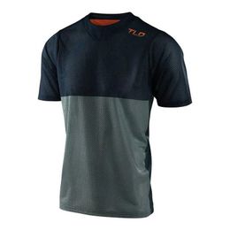 Men's T-Shirts Mens cyclT-shirt DH motocross jersey mountain bike speed suit short-sleeved quick-dryjersey bicycle mtb shirt J240506