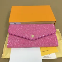 Wallets 2023 Pink Wallet Women's Credit Card Holder Genuine Leather With Flower Wallets Cute Coin Purse Women Wallet Luxurys Designers Fas