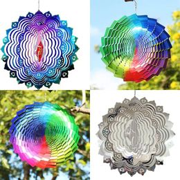Decorative Figurines 3D Flowing Light Effect Wind Chime Bird Scarer Foldable Rotating Hanging Decor Garden Yard Large Spinner Outdoor