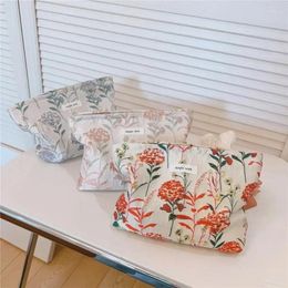 Storage Bags Female Dandelion Women Neceser Make Up Purses Fresh Makeup Bag Embroidery Floral Cosmetic Organiser