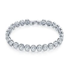 Fashion Brands Designer Round Cut CZ Stone Bracelet for Women Cssical Tennis Bracelet & Bangle Jewelery Gift1234107