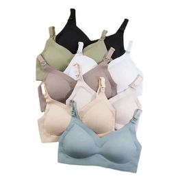 Maternity Intimates Ultra thin laser cutting womens feeding bra detachable pad type nursing bra large-sized push up maternity care