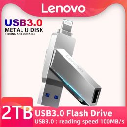 Adapter Lenovo Usb Flash Drive 128gb 1/2TB Pendrive With 2 In 1 USB To Lightning Interface Usb3.0 Pendrive For Android Iphone 14 Pro Max