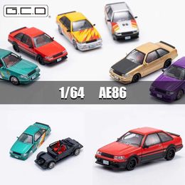 Diecast Model Cars DCT 1/64 AE86 Classic Automotive Die Casting Toy Collection Car Station Car with Adult Display BoxL2405