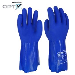 Gloves 30cm Lengthened PVC Chemical proof Safety Protective Waterproof Oilproof Working Gloves Blue