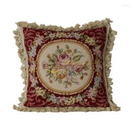 Pillow Needlepoint Floss Hold National Knitting Needle Embroider Cross-stitch Rococo Cloth Art European-style Bedroom