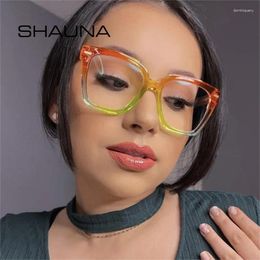 Sunglasses SHAUNA Fashion Colorful Square Glasses Frame Women Optical Clear Anti-Blue Light Eyewear Men Rivets