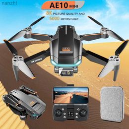 Drones AE10 Mini Drone 8K HD ESC Dual Camera Brushless Motor Folding Four Helicopter Professional Aerial Photographer G RC Helicopter WX