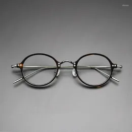 Sunglasses Frames Titanium Metal Glasses Frame Optical Women Round Prescription Eyeglasses Men Myopia Acetate Spectacles Eyewear