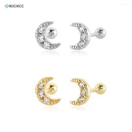 Stud Earrings KIKICHICC 925 Sterling Silver Gold Moon Star Zircon Piercing CZ Earring Clips Women Pendientes Wedding Fine Jewellery