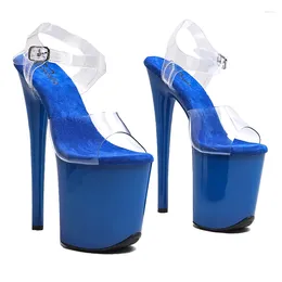 Dress Shoes Leecabe 20cm/ 8inches PVC Upper Trend Fashion Openoe High Heel Platform Ankle Strap Sandals Pole Dance