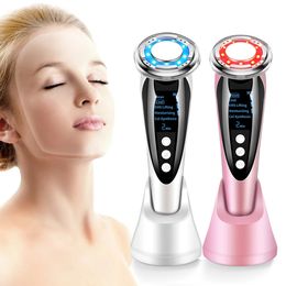 EMS Lift Devices Facial Massager LED Therapy Anti Wrinkle Removal Skin Tightening Cool Treatment RF Vibration Apparatus 240430