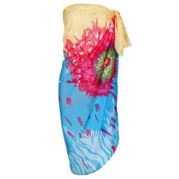 Women Beach Wear Newly arrived womens Colourful beach swimsuit bag salon swimsuit floral summer holiday sexy chiffon sun protection beach suit Y240504