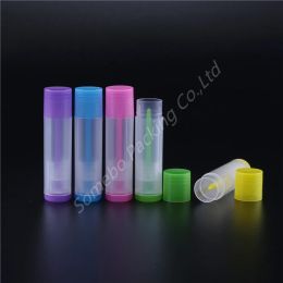 Suits 100pcs 5g Lip Balm Tubes Empty Plastic Lip Balm Lipstick Tube Chapstick Containers Lipstick Containers for Handcraft Diy 5 Color