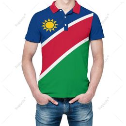 Men's Polos Unisex Polo Shirt Namibia Flag 3D Print Man Fashion Clothing Tracksuits Short Sleeves