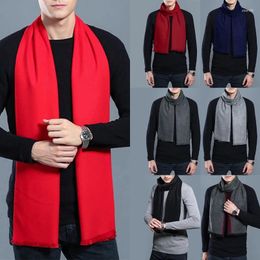 Scarves Mens Winter Solid Color Scarf Tassel Pashmina Warm Wrap 9 Colors Soft Business